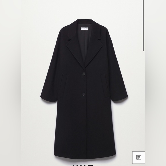 MANGO Lapels Wool Coat - Picture 3 of 4